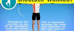 Shoulder exercise with dumbbells for women and men at home