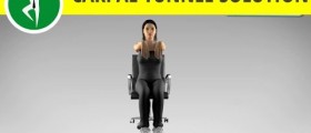 Carpal tunnel exercise: relaxing wrist stretching exercise in your office