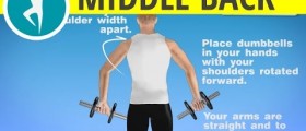 Shoulder and middle back workout with dumbbells: Exercise at home with weights