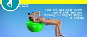 Triceps and upper body workout with weights on an exercise ball