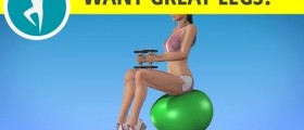 Stability Ball Exercise with Dumbbells Builds Leg Muscles: Legs Workout with Weights