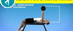 Arm workouts for men: Triceps Press Down with a Barbell - Triceps Exercise on a Bench