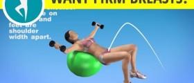Exercise for Firm Breasts: Chest Workout for Women -- with Dumbbells (Weights) on a Fitness Ball