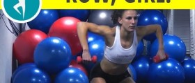 Upper body workout (middle back, biceps, lats): bent over dumbbell row