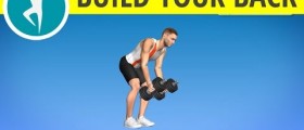 Upper back exercises with dumbbells - weights workout for middle back, biceps and lats