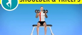 Home exercise with dumbbells: Shoulders and triceps workout with weights