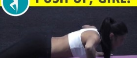 Push ups for beginners - wide positioned hands: chest, arms and shoulders workout