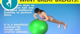 Exercise Ball and Chest workout at Home: Pushups on a Fitness Ball
