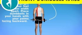Front dumbbell raise: shoulders exercise with weights