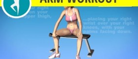 Workout for outer forearms: One arm dumbbell wrist curls with palms facing down
