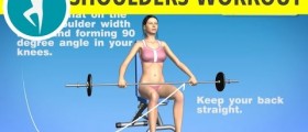 Shoulder exercises with barbell for women and men at home