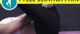 Sciatica pain caused by the piriformis muscle: supine piriformis stretch - hip and knee stretching