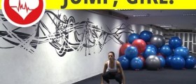 Cardio workout at home: squat jumps