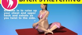 Pregnancy Exercise: Upper Back Stretch During Third Trimester Preganancy