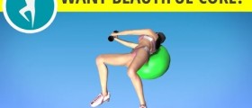 Building Core Strength Workout: Upper Body Exercise with Dumbbell on Stability Ball