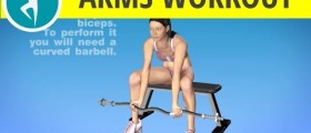 Arms Exercises at Home for Women - with Weights (Barbell) and Bench