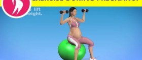 Pregnancy Exercise at Home with Dumbbells and Fitness Ball for Upper Body