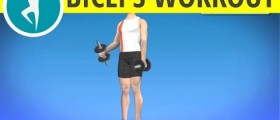 Bodybuilding biceps exercises with dumbbells -- alternate hammer curl