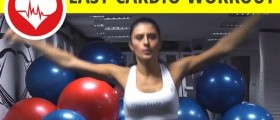 Cardio workout at home - aerobic step exercise: step touch