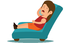 Girl sitting on sofa